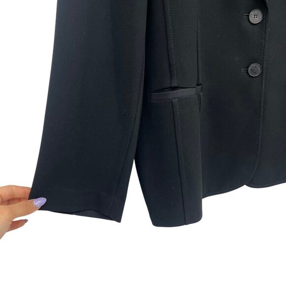 LAFAYETTE 148 NEW YORK Blazer Jacket Black Two Button Pockets Lightweight 18 - Picture 4 of 11